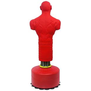 搏克形假人拳击沙袋全人形立式 吸盘不倒翁沙包武术搏击训练红色