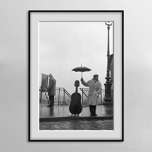 robert doisneau 罗伯特杜瓦诺黑白摄影装饰画 画西餐客厅书房壁