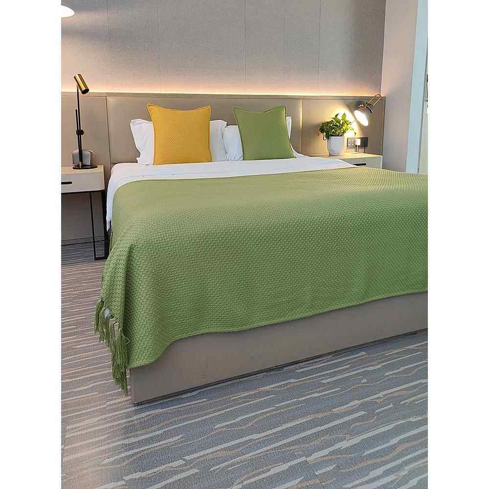 黑色样板房牀上装饰搭巾搭毯民宿牀尾毯牀尾巾沙发盖毯针织毯子