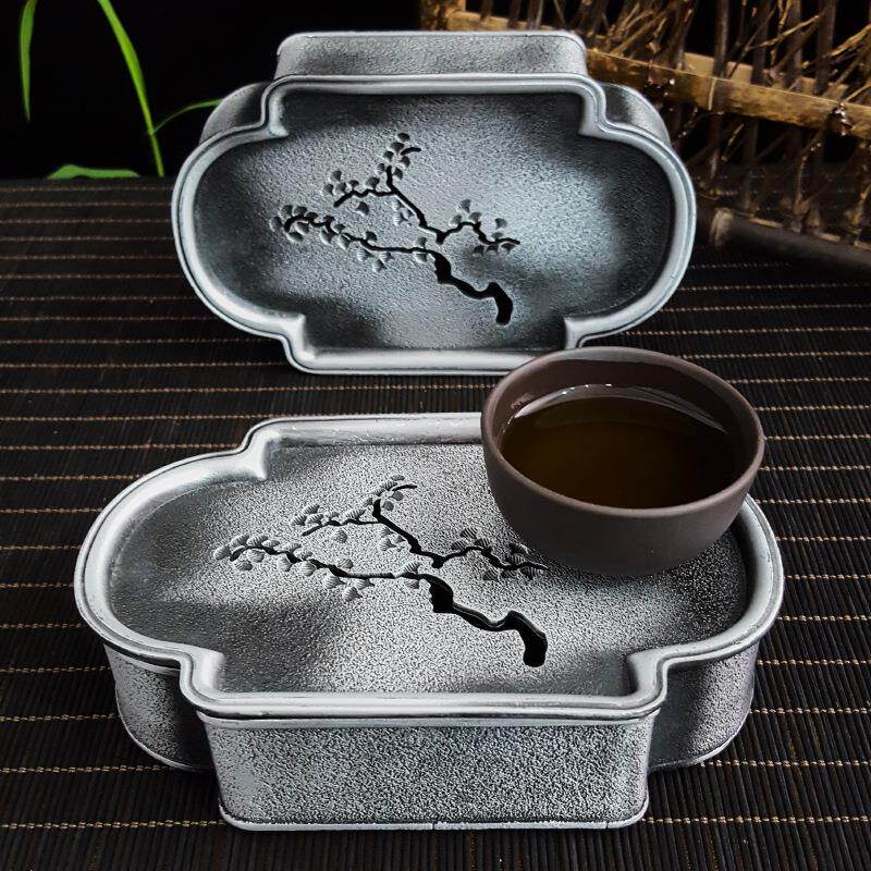 复古老锡壶承做旧干泡盘泡茶盘壶垫茶杯承垫茶道蓄水盘