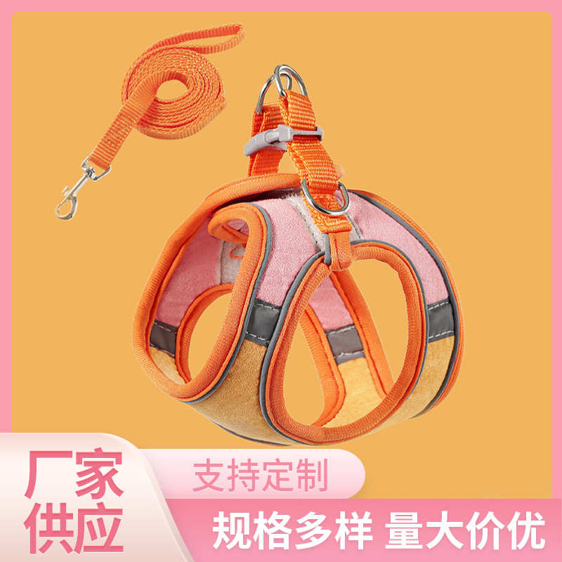 猫咪胸背带背心式反光猫咪胸背带防挣脱遛猫绳透气宠物胸背带批发