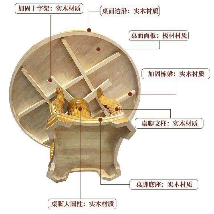 实木圆桌带转盘8人堂饭桌现简约517桌椅组合1.6大米酒食店圆餐桌
