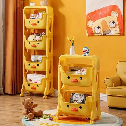 创意零食小推车置物架 可爱儿童玩具收纳架 可移动厨房多层置物架