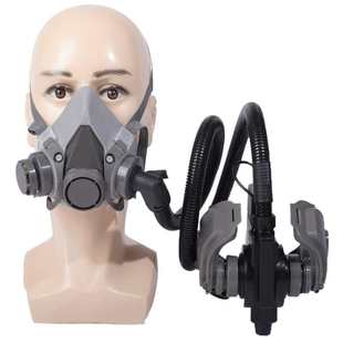 批发7502防毒面具加电动送风装 置喷漆化工面罩