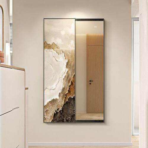 新中式代简约轻家居推现拉RUR全悬身镜奢卧室衣帽间挂画墙上挂穿