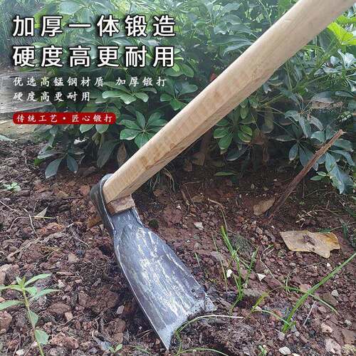 锰钢锻打农用锄头挖笋专用锄加厚家用种菜锄户外薅地松土工具撅头