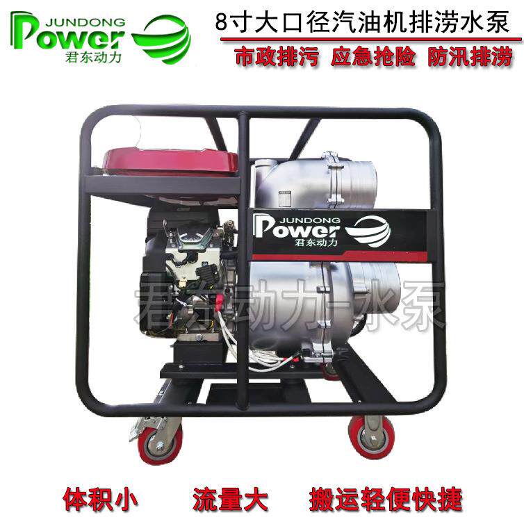 防汛排涝8寸汽油机水泵直联大功率抽水泵双缸风冷发电自吸式水泵