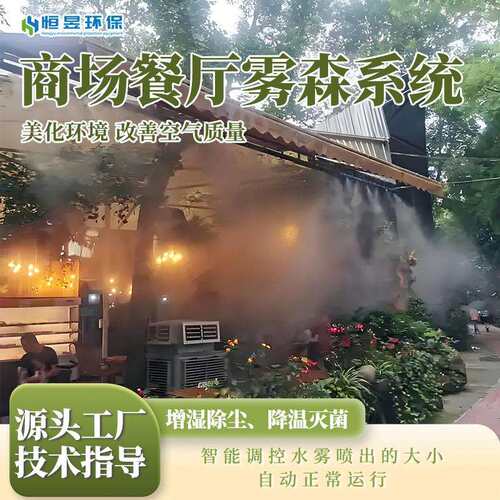 商场餐厅雾森系统高压雾森设备商业街人造雾造景系统造雾主机