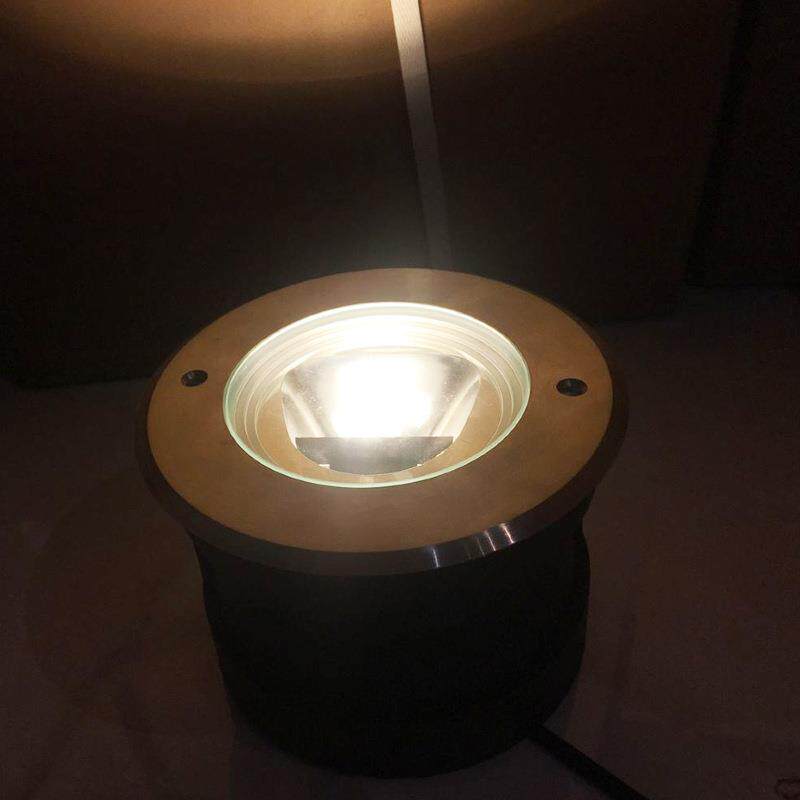 LED偏光地埋灯30W户外防水嵌入式偏光灯圆形COB埋地灯外墙投射灯