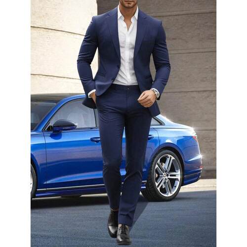 T 50916 Solid Slim Groom Suit Set 纯色修身新郎西服套
