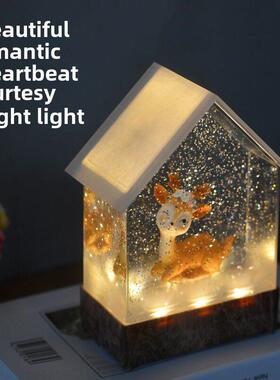 雪花水晶球音乐盒飘雪风灯小夜灯摆件送同学女朋友闺蜜生日礼物