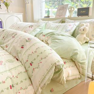 小清新全棉四件套纯棉床上三件套高品质全棉被套床笠四件套小碎花