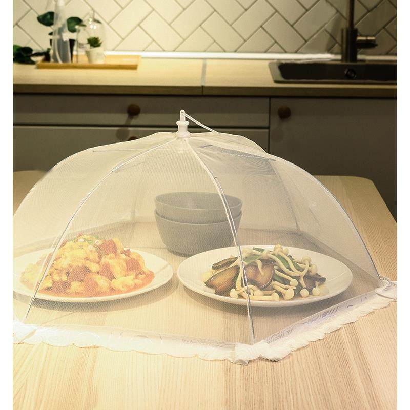 SEBOO日式厨房纱网罩饭菜罩菜伞可折叠饭罩防尘防苍蝇餐桌罩剩菜