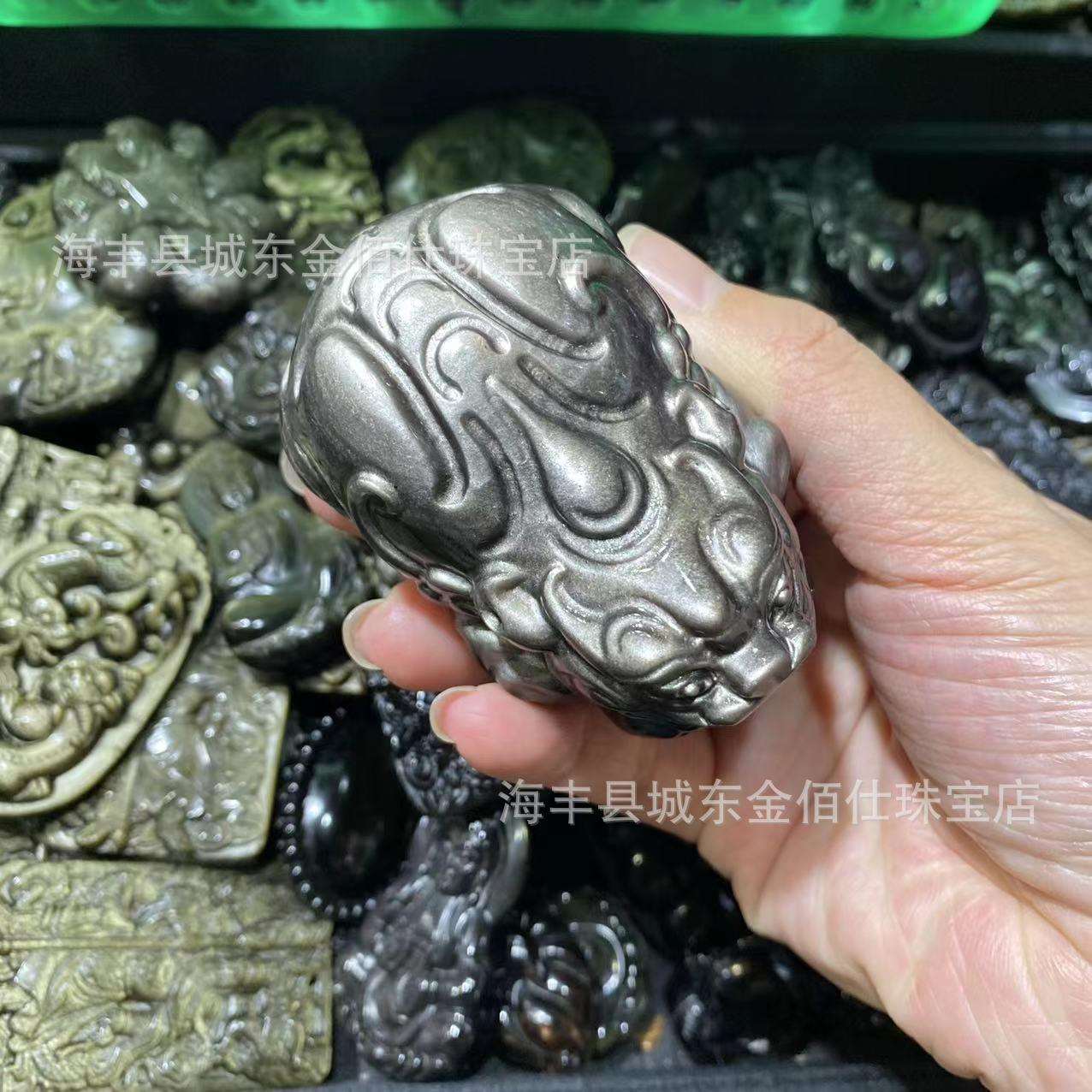 银曜石貔貅龙龟摆件银曜石小摆件黑曜石工厂量大价优
