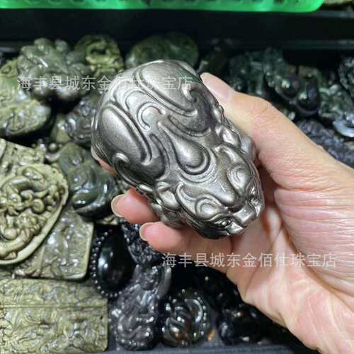 银曜石貔貅龙龟摆件银曜石小摆件黑曜石工厂量大价优