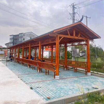 户外长廊凉亭古建防腐木长廊景观回廊景区苏式庭院新中式文化连廊