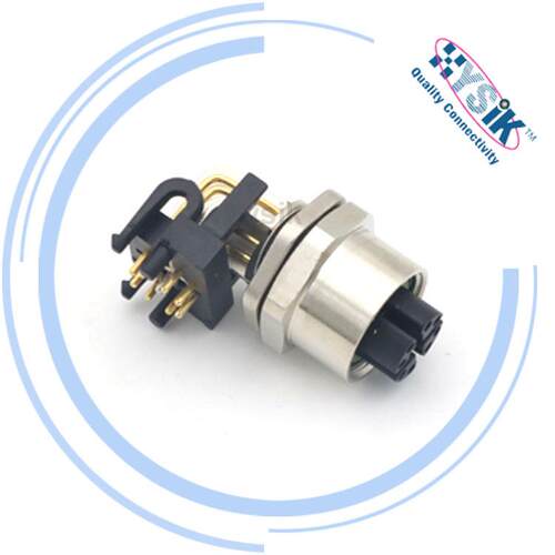 SACC-DSIV-M12FSD-4CON-L90 M12连接器 X编码 8芯 弯针板后安装