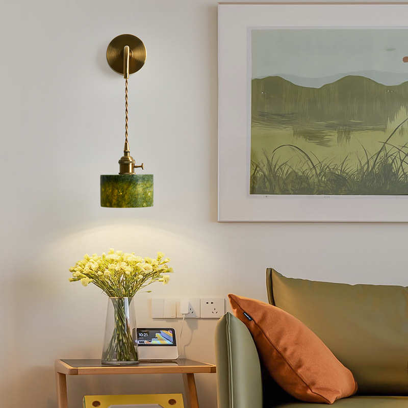 卧室床头壁灯中古风美式复古走廊客厅背景墙灯设计师款氛围感灯具