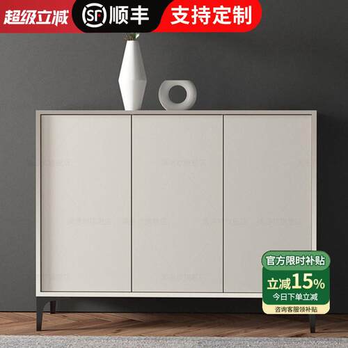 意式岩板极简鞋柜家用门口轻奢灰色玄关柜入户鞋橱收纳隔断柜鞋架