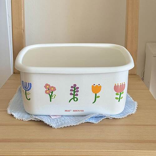 老麦【自制】ins小清新搪瓷冰箱收纳盒保鲜盒吐司盒大容量面包盒