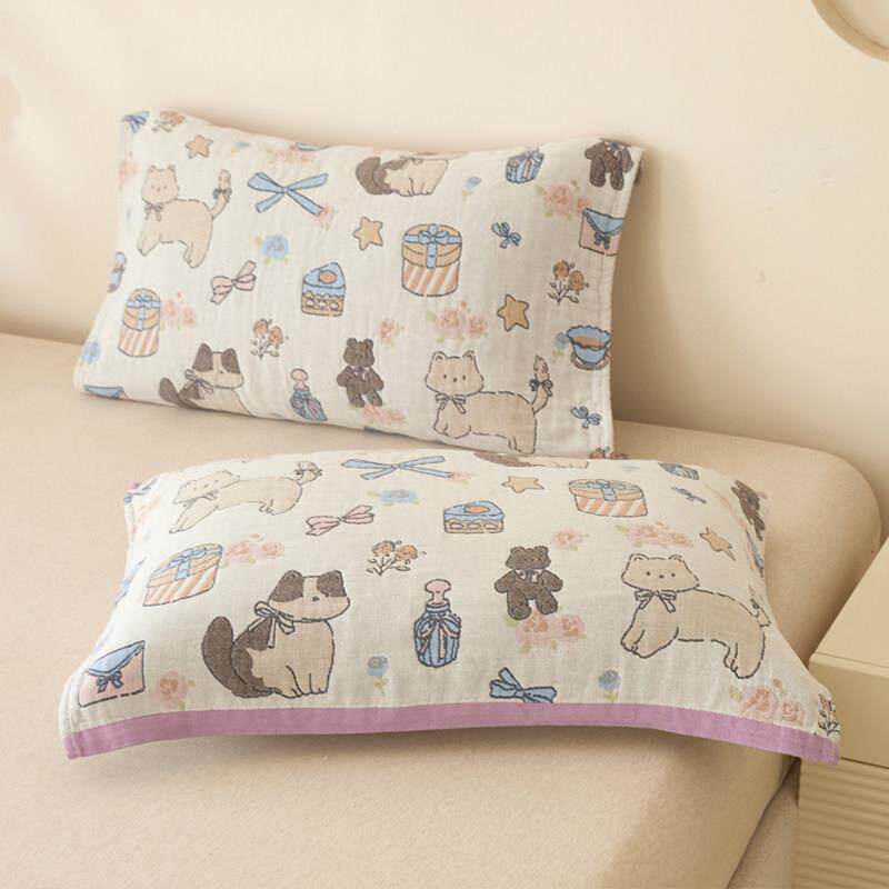 枕巾纯棉可固定一对装全棉纱布枕头巾2025新款防头油轻奢高级感