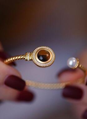 《星河简书》原创设计虎眼石手镯高级感法式复古精致戒指