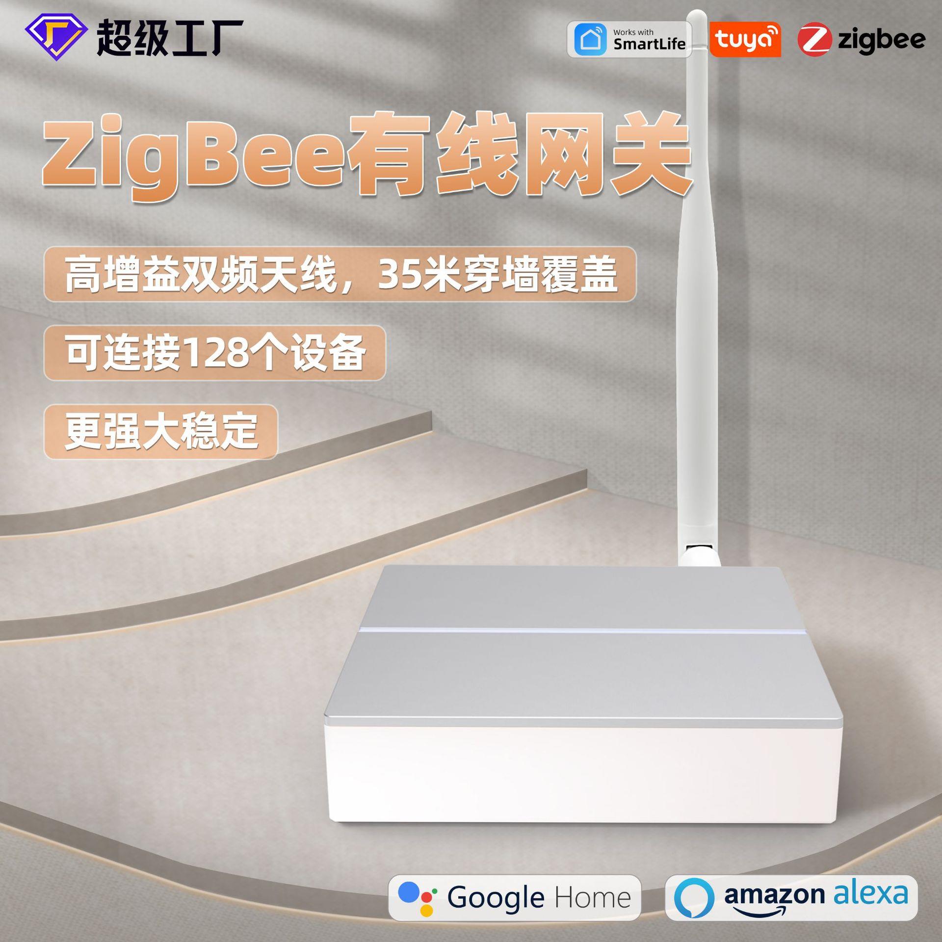 涂鸦智能 zigbee3.0有线增强网关 带外置天线智能家居中枢网关
