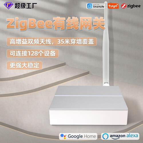 涂鸦智能 zigbee3.0有线增强网关 带外置天线智能家居中枢网关