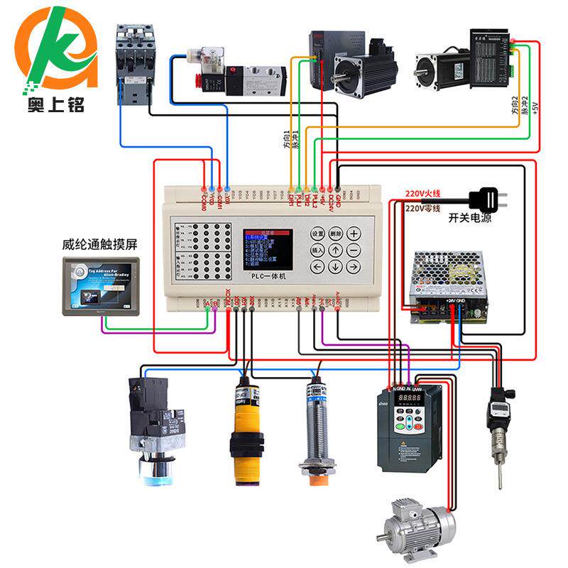 简易PLC一体机16进16出可编程时间继电器工控循环定时开关控制器