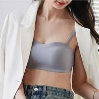 Women Seamless Tube Strapless Bra Chest Wrap Bandeau Wireles thumbnail 8
