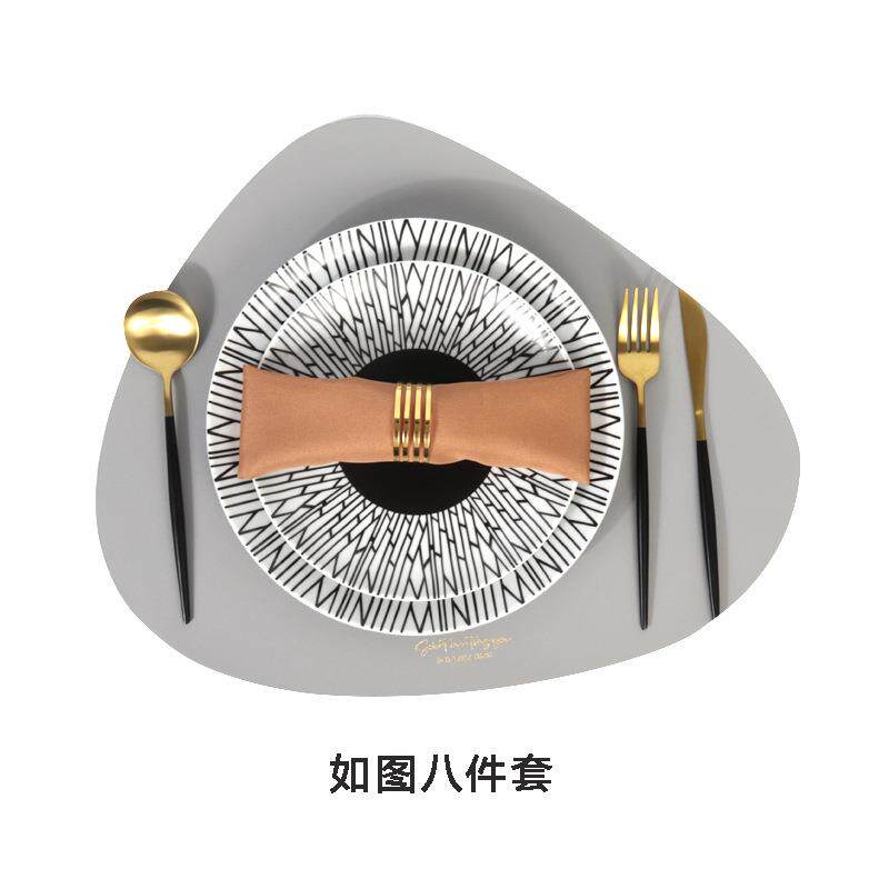 轻奢陶瓷餐具摆件餐桌装饰品西餐盘套装摆台现代简约摆盘子样板房