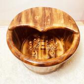 碳化保温泡脚桶木质家用木桶洗脚桶泡脚盆过小腿实木足浴洋聚贸易