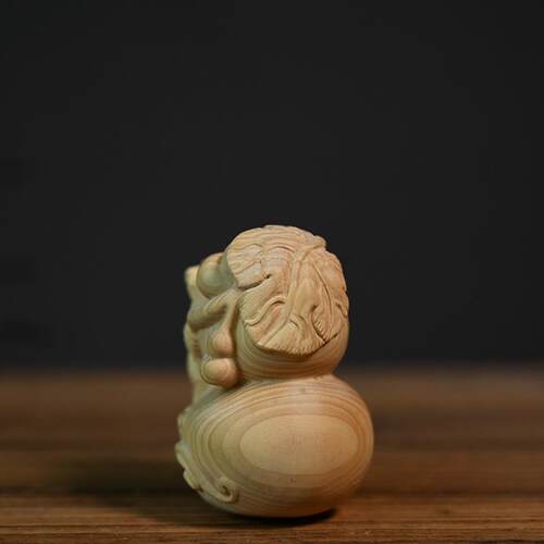 黄zq-243木雕刻葫杨芦猴子文玩手把办公室装饰品茶桌茶件艺宠摆件
