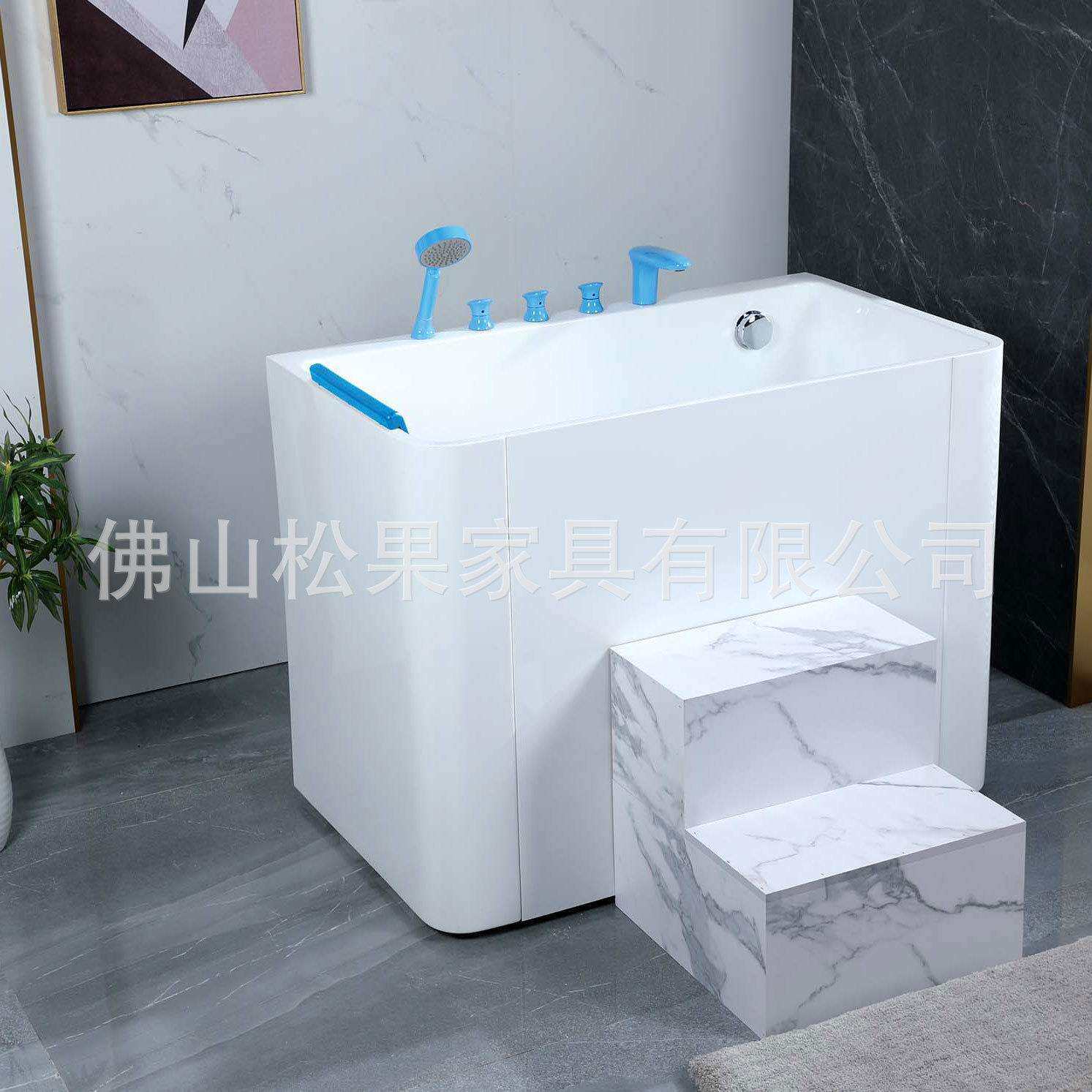 小户型方形日式加深坐泡浴盆成人家用坐躺式简约型亚克力对接浴缸
