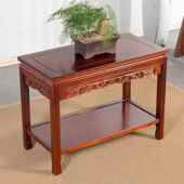 缸架底角座盆景架 客厅方桌中式 正品 全实木茶几台鱼边木几几榆中式