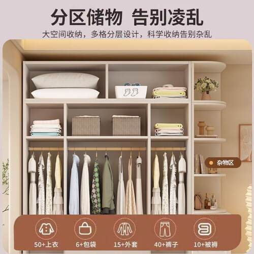 实木现衣柜小家用卧室简约代户型对开门衣橱见详情出租屋儿童储用