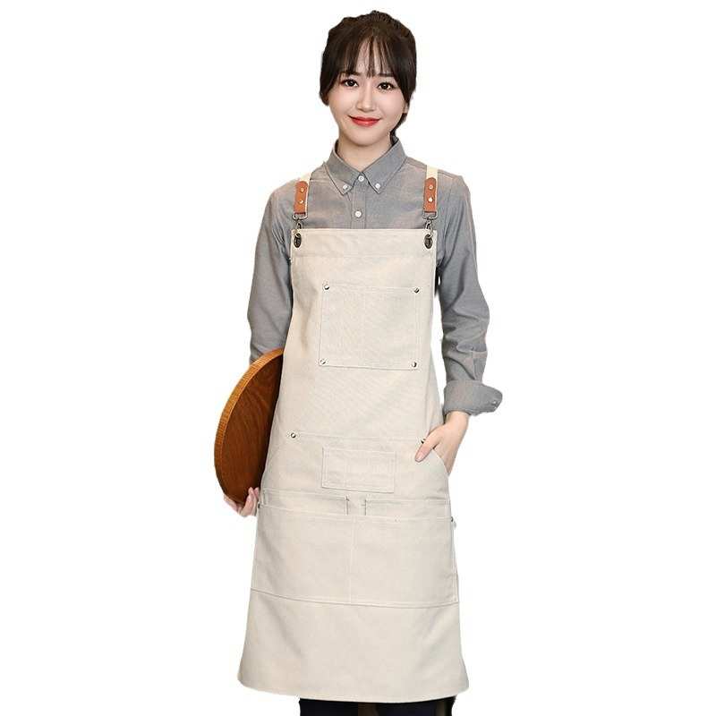腰放油围logo工作服超市防水围裙商用女定制专用餐饮订制印字奶茶
