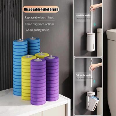 48/64PCS Disposable Toilet Brush Refills No Dead Angle Foam