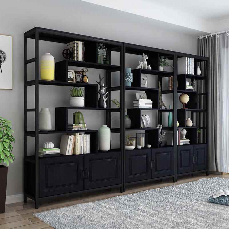 客厅新置物架铁艺书架书古柜博架货隔架展柜酒柜办公室断展示FG17