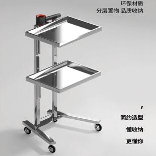 理髲店专用小推车置物架烫染工具车不锈钢金属压克力美发店用杠车