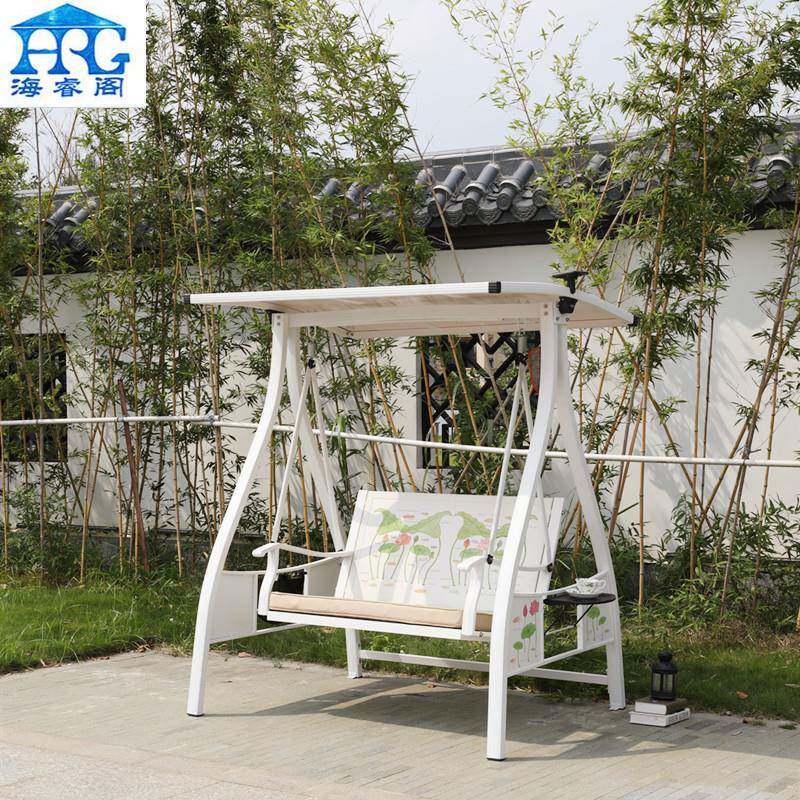 户外秋千别墅庭院太阳能铸铝摇椅露天阳台双人荡秋千室外花园吊床