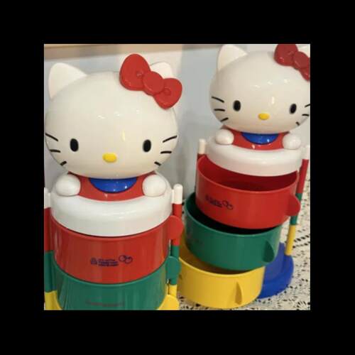 三层旋转收纳盒摆件猫头收纳架女生送闺蜜饰品