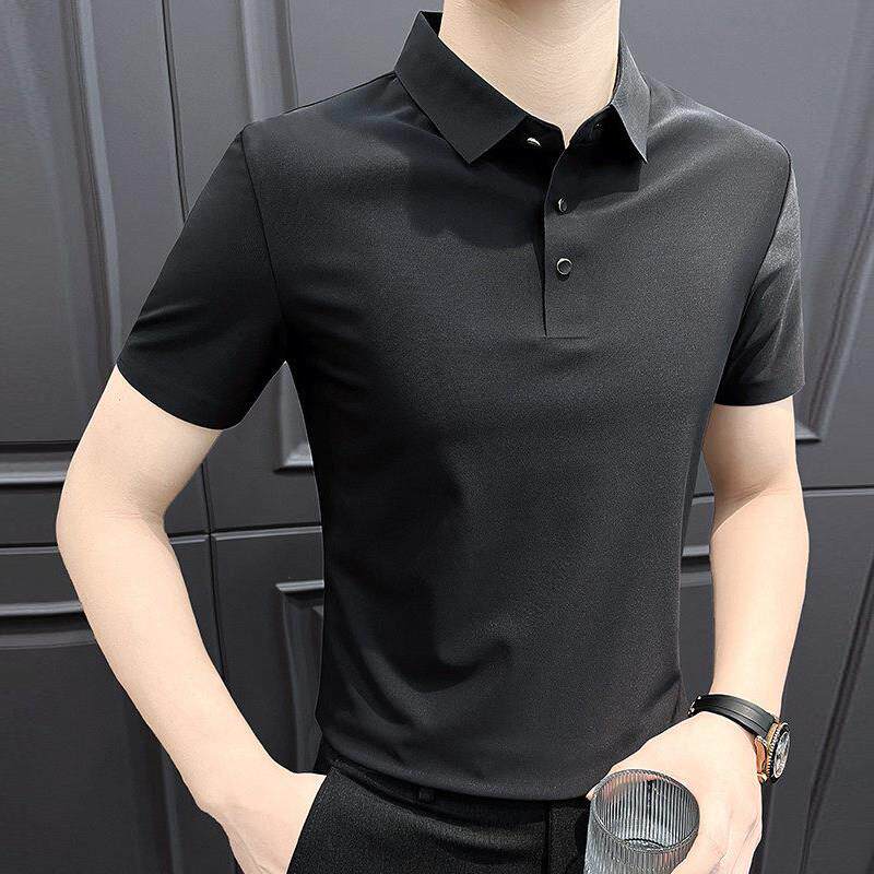 高档polo衫男短袖夏季薄款2026新款冰丝无痕上衣高级感半袖T恤男