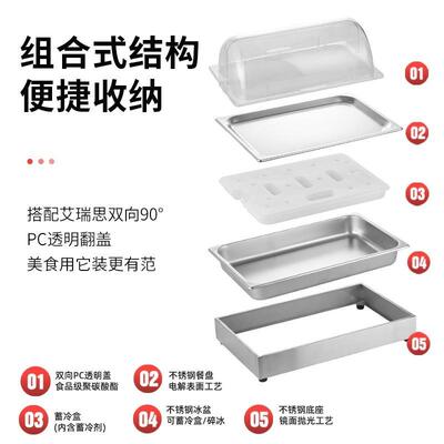 自餐展示商用蛋冰糕镇台盘冷餐台助冰海鲜寿司水果托盘食物保RRR