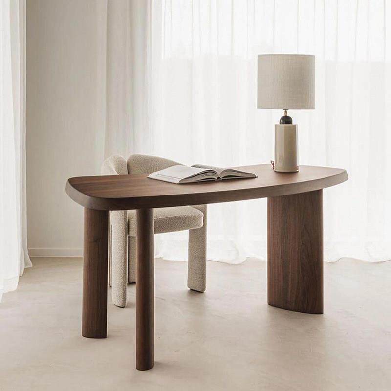 北欧实木异形书桌现代简约高端黑胡桃木弧形电脑桌意式创意办公桌,住宅家具,书桌,淘宝优惠券,粉丝福利购,淘宝优惠卷