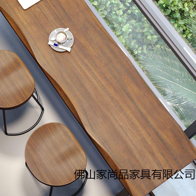 USC复网红实古木吧台桌闲家用台阳台靠墙飘窗桌子商用酒吧高脚桌