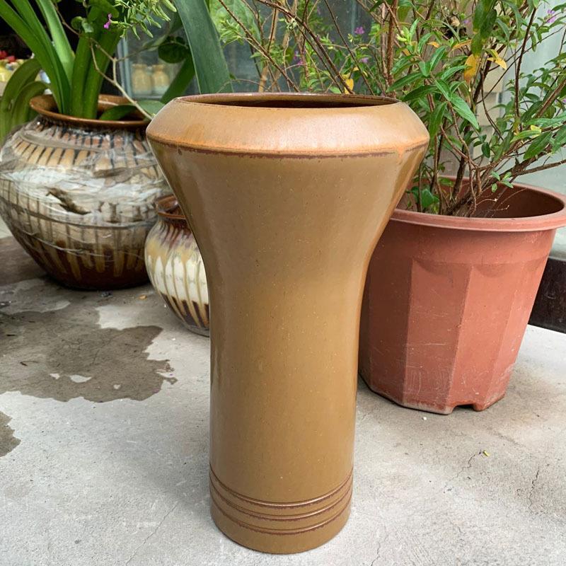 手工粗陶罐坛子花器花瓶多肉绿植花盆红陶花盆法师老庄盆特大陶罐