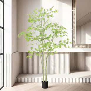 轻奢仿真绿植枫树假树盆栽大型室内家居落地装饰摆件仿生植物造景