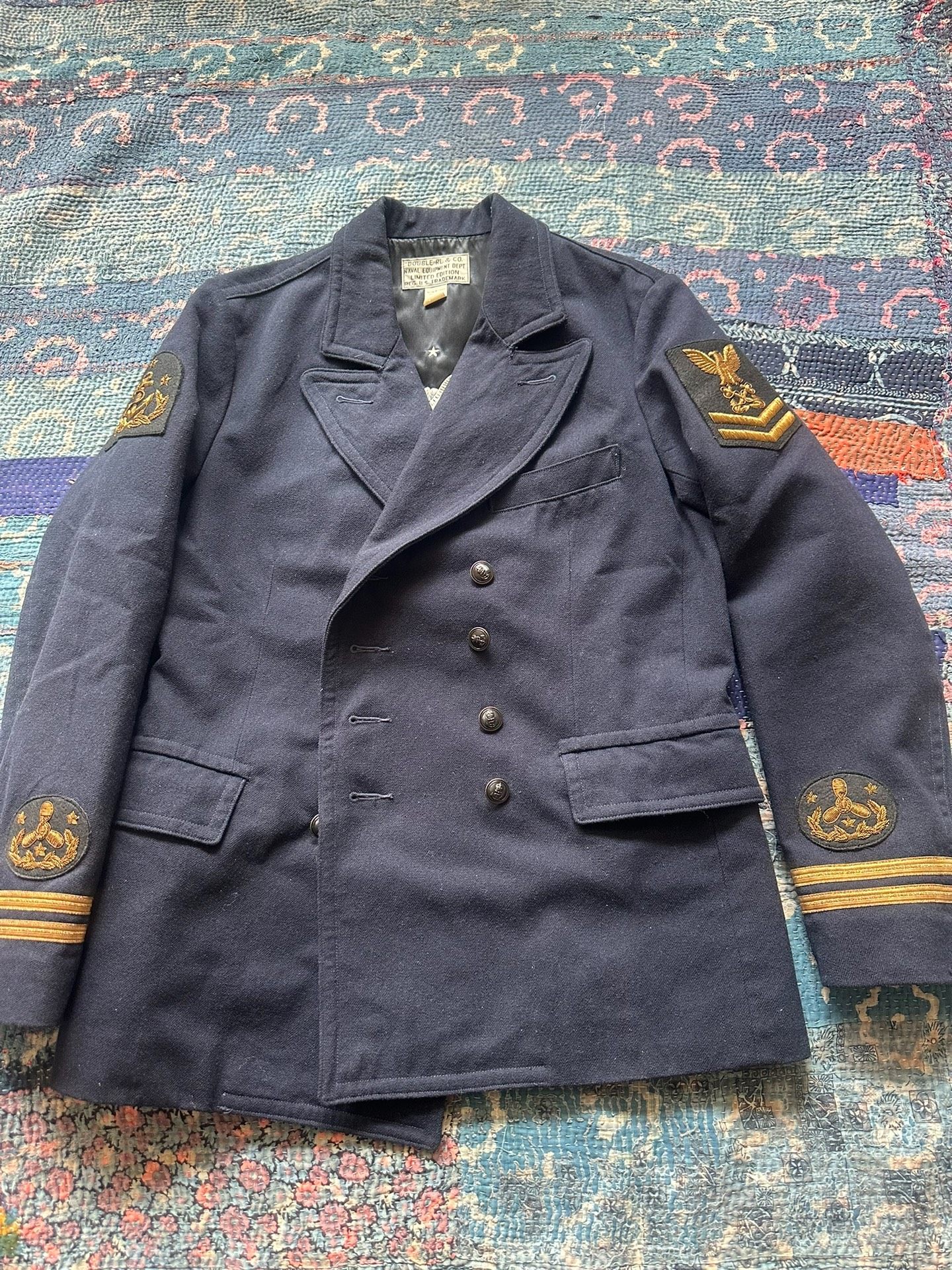 RRL Embroidered Double-Breasted Wool Coat
