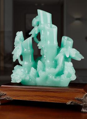 中式仿玉财富节节高富贵竹摆件客厅酒柜家居摆件开业礼品厂家